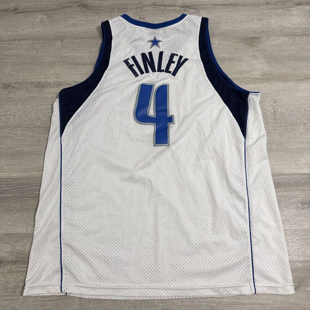 Michael Finley Jersey Dallas Mavericks NBA Nike Men’s White 2XL Vintage #4 Mesh